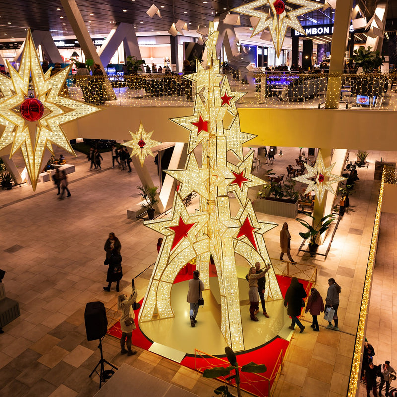 Giant Pre-Lit LED Stacked Star Tree