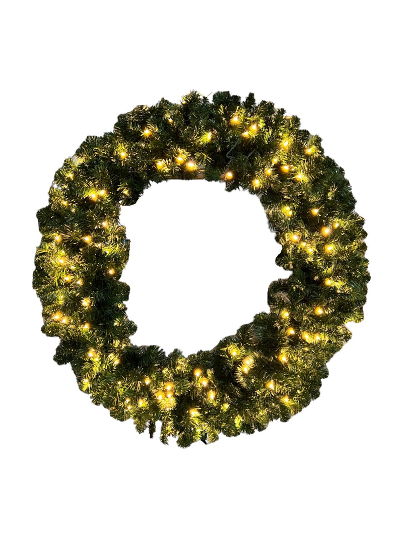 Certified Standard 60" Pre-Lit Oregon Fir Wreath, 300 Lights & 612 Tips